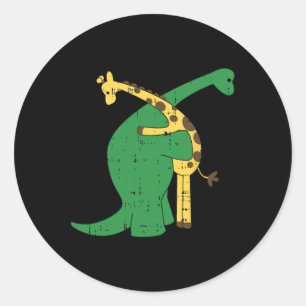 Adesivo Giraffe Dinosaur Hug Love Dino Animais Safari Hall