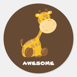 Adesivo Giraffe elogia costume professor safari castanho