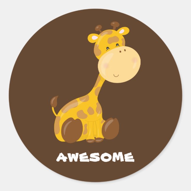 Adesivo Giraffe elogia costume professor safari castanho (Frente)
