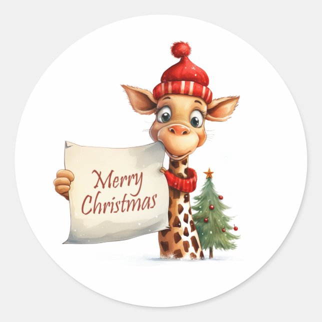 Adesivo Giraffe Feliz Natal (Frente)