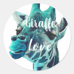 Adesivo Giraffe Love Typografia ou Sua Citação Favorita