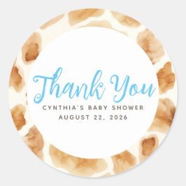 Adesivo Giraffe Pele Impressão Castanho Cinto Azul Obrigad