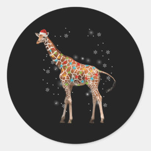 Adesivo Giraffe Tree Light Christmas Pajama Xmas Animal Lo