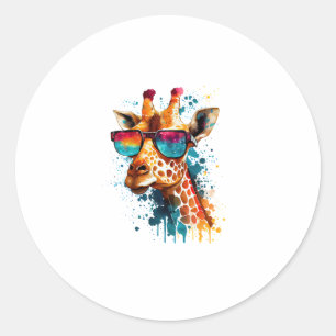 Adesivo Giraffe Vintage Óculos de sol Funny African Animal