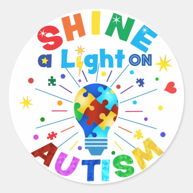 Adesivo GIRAR uma Luz no AUTISM (Frente)