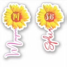 (Girasóis Monogramáticos para Meninas) Nome Manusc