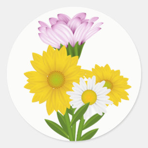 Adesivo Girassóis Amarelos Florais & Flores de Margaridas
