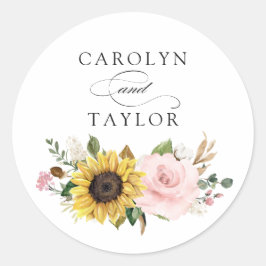 Adesivo Girassóis Blush Floral Rosa Invertido Envelope Rom