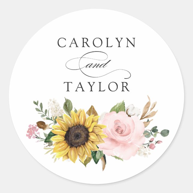 Adesivo Girassóis Blush Floral Rosa Invertido Envelope Rom (Frente)