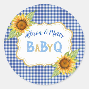 Adesivo Girassóis Country Azul Xadrez Churrasco BabyQ