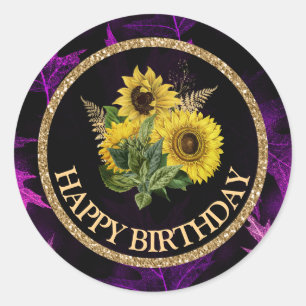 Adesivo Girassóis de outono Feliz Aniversário