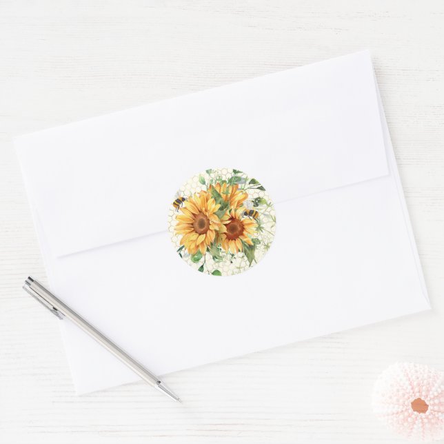 Adesivo Girassóis e abelhas  (Envelope)