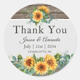 Adesivo Girassóis Eucalipto Agradecimento de Casamento Rús