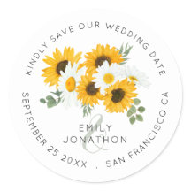 Girassóis Florais Elegantes Salvar Data