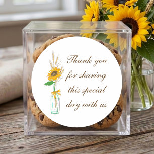 Adesivo Girassóis Floral Amarelo Agradecimento Casamento R