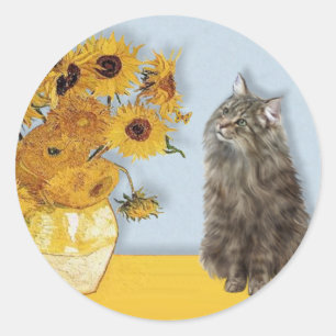 Adesivo Girassóis - Gato Florestal Norueguês