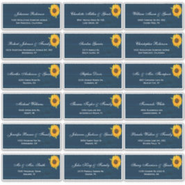 Adesivo Girassóis Marinho Azul Casamento Russo Rua de Nome