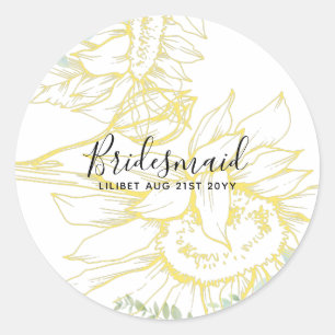 Adesivo Girassóis Modernos Verde Oliva Dourado Casamento