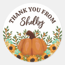 Adesivo Girassóis Pequeno Chá de fraldas De Abóbora Obriga