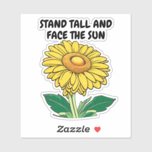 Adesivo Girassol Amarelo Brilhante e Cheio Personalizável