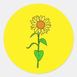 Adesivo Girassol amarelo fofo para embalagem de pequenas e