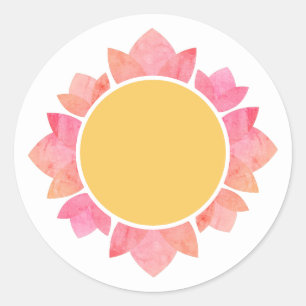 Adesivo Girassol Amarelo Gradiente Rosa ilusima Branco