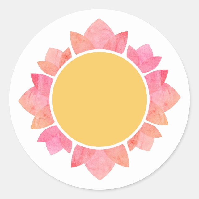 Adesivo Girassol Amarelo Gradiente Rosa ilusima Branco (Frente)