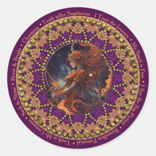 Adesivo Girassol Astro Sagitário Zodiac Afirmações