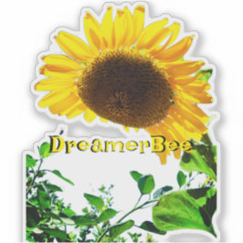 Adesivo girassol cortado com abelha