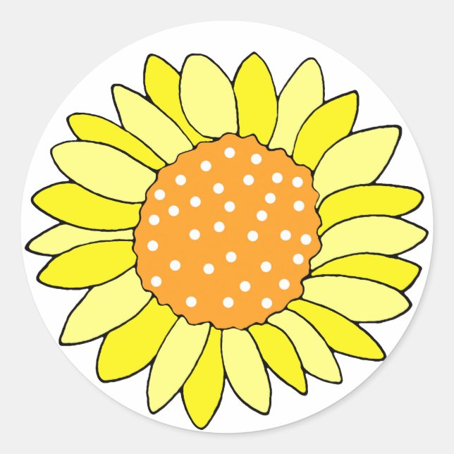 Adesivo Girassol Desenhado à Mão (Frente)