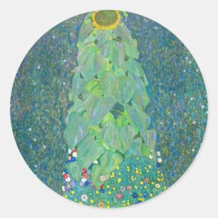 Adesivo Girassol por Klimt, Flores Vintage Art Nouveau