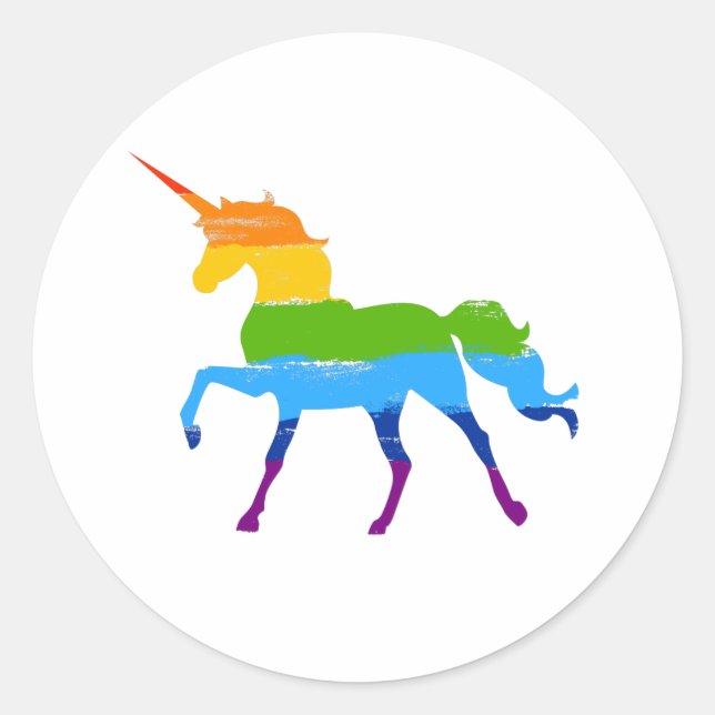 Adesivo Gire LGBT Rainbow Unicorn Sticker (Frente)