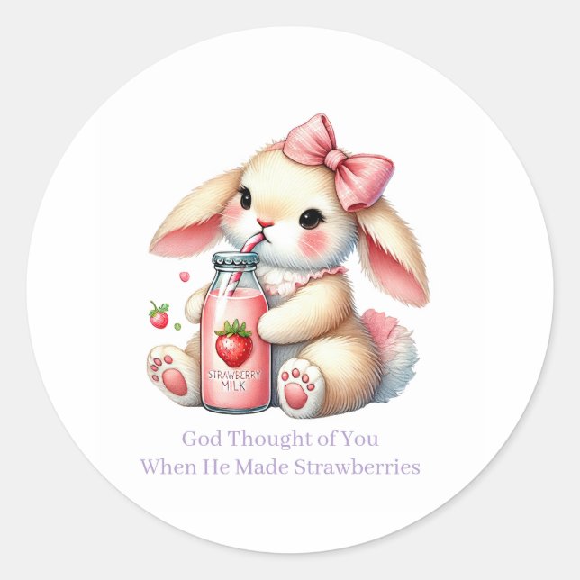 Adesivo Girl Bunny Christian Round Stickers (Frente)