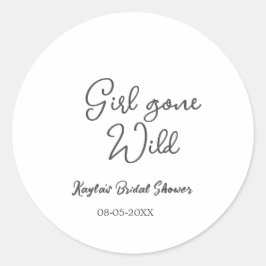 Adesivo Girl gone wild bridal shower name date simple mini