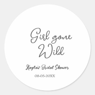 Adesivo Girl gone wild bridal shower name date simple mini