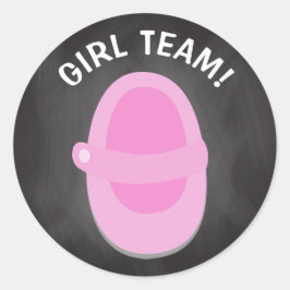 Adesivo GIRL TEAM Classic Round Sticker, GENDER REVEAL
