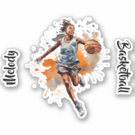 Adesivo Girls Basball Watercolor Personalizada