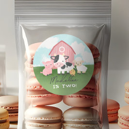 Adesivo Girls Cute Pink Farm Animal Kids Birthday