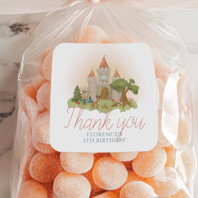Adesivo Girls Fairytale Castle Favor do Aniversário de cri (Criador carregado)