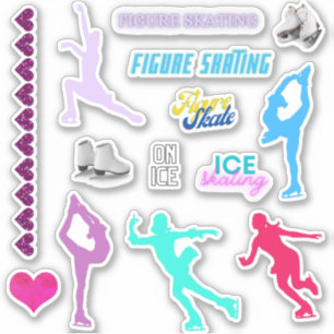 Adesivo Girls Figure Skating Custom-Cut Vinyl Stickers