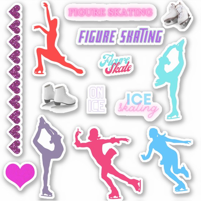Adesivo Girls Figure Skating Custom-Cut Vinyl Stickers (Frente)