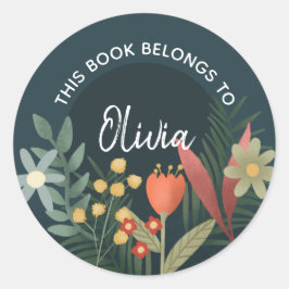 Adesivo Girls Floral 'This Book Belongs' Fllowplate Bookpl