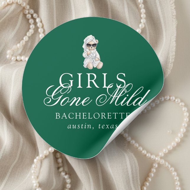 Adesivo Girls Gone Mild Spa Bear Bachelorette (Not every bachelorette party needs to be wild—and that’s exactly the vibe of Girls Gone Mild!)