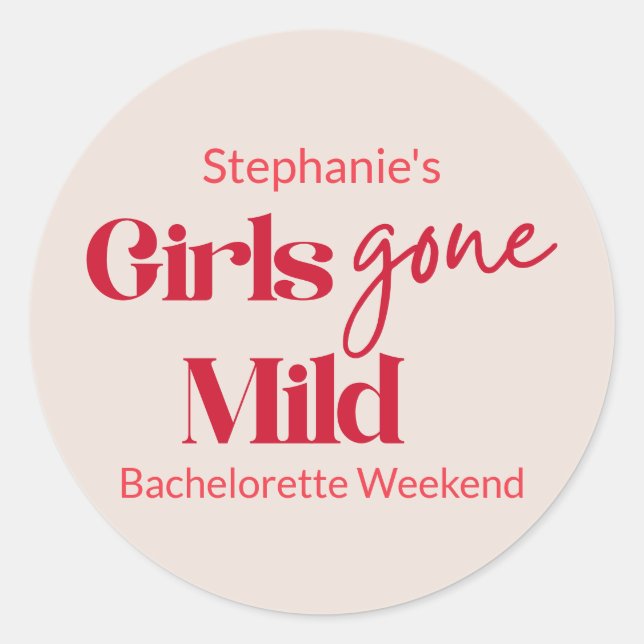 Adesivo Girls Gone Mild Stylish Bachelorette Beach Weekend (Frente)