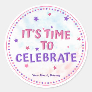 Adesivo Girls Pink Favor Festa de aniversário Ginástica