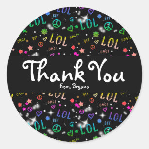 Adesivo Girls Rainbow LOL Festa de aniversário Favor Stick