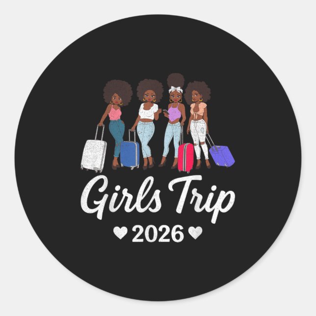 Adesivo Girls Trip 2026 For Black Melanin Queen On Vacatio (Frente)