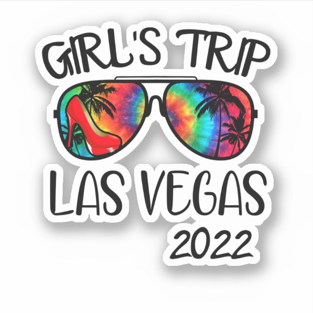 Adesivo Girls Trip Las Vegas 2022 Sunglasses Summer Vacati (Frente)