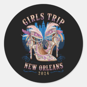 Adesivo Girls Trip New Orleans 2024 Mardi Gras High Heels