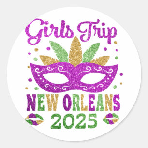 Adesivo Girls Trip New Orleans 2025 Mardi Gras Mask Miçang
